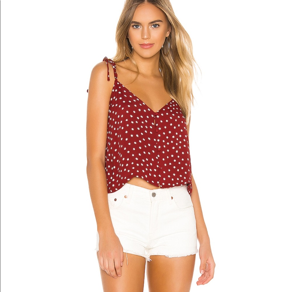 Amuse Society Sunny Honey red floral tank top
